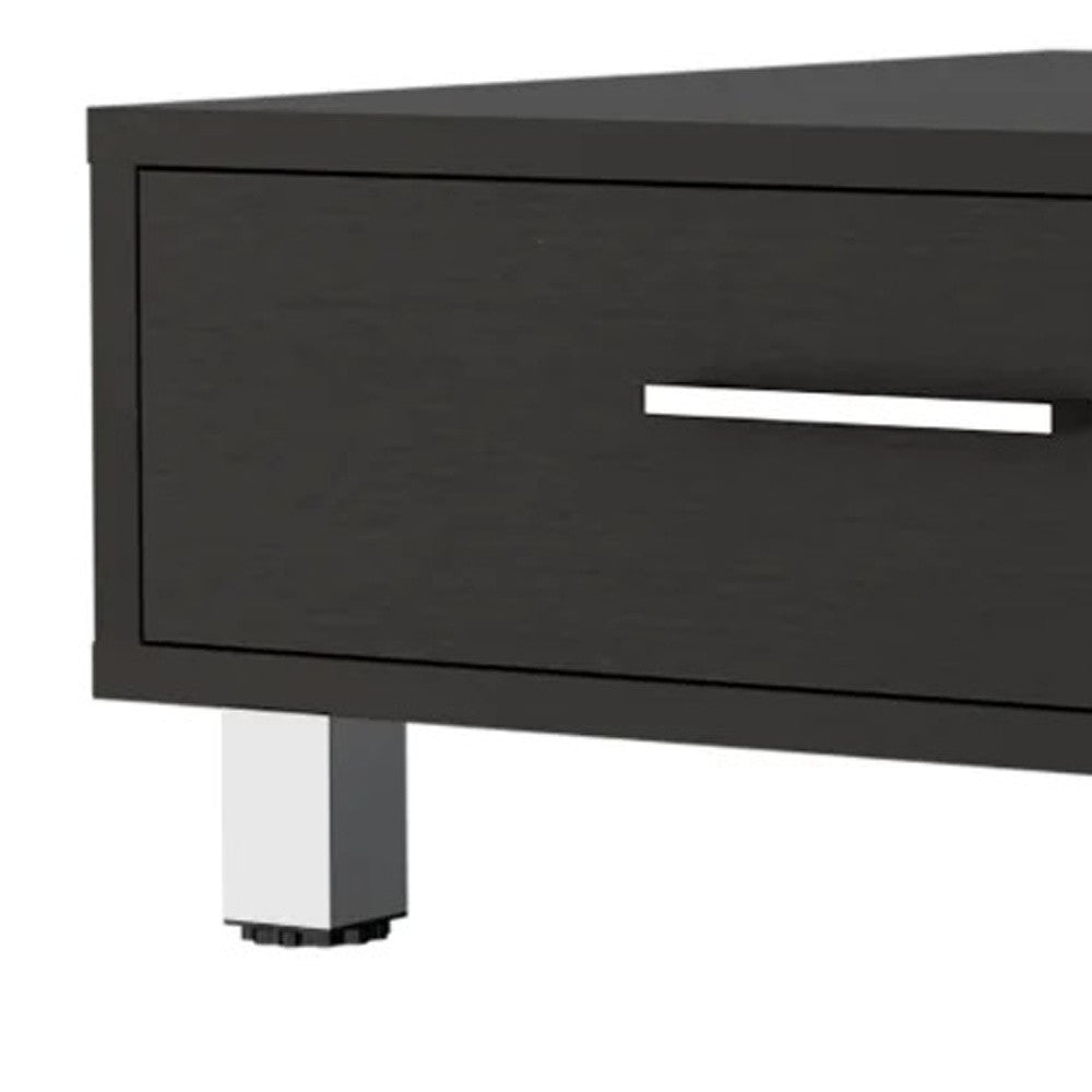 24" Black Coffee Table With Drawer - Homeroots - Flyclothing LLC
