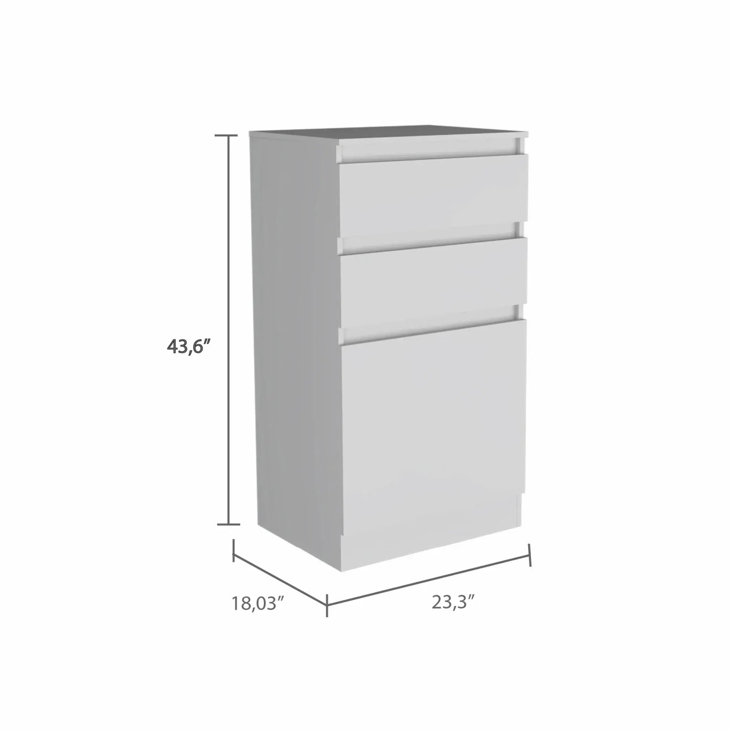 23" White Two Drawer Standard Chest - Homeroots - Flyclothing LLC