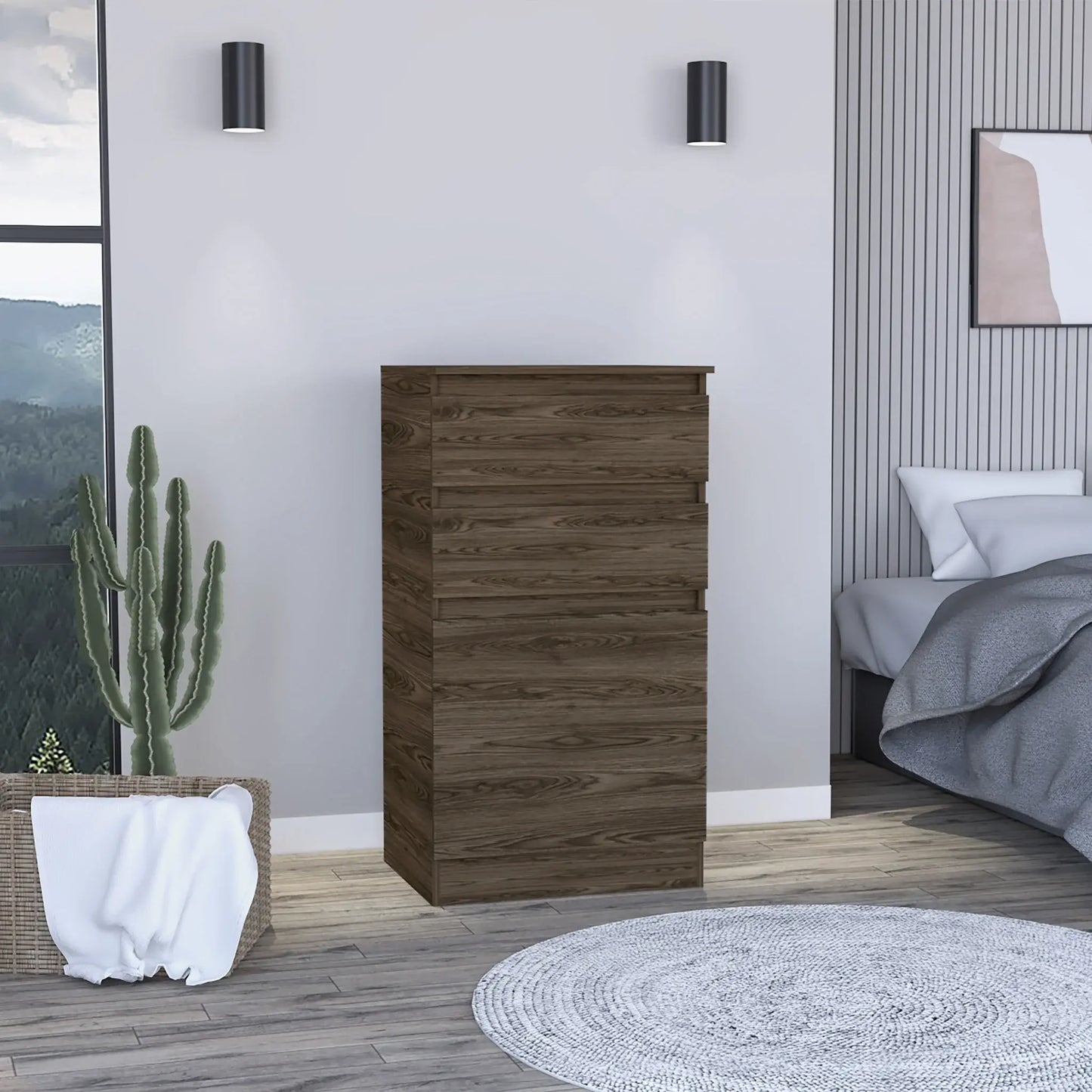 23" Dark Brown Two Drawer Standard Chest - Homeroots - Flyclothing LLC