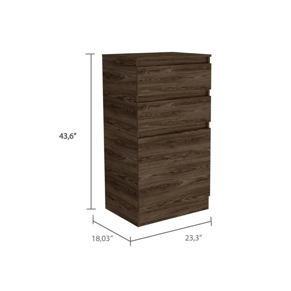 23" Dark Brown Two Drawer Standard Chest - Homeroots - Flyclothing LLC