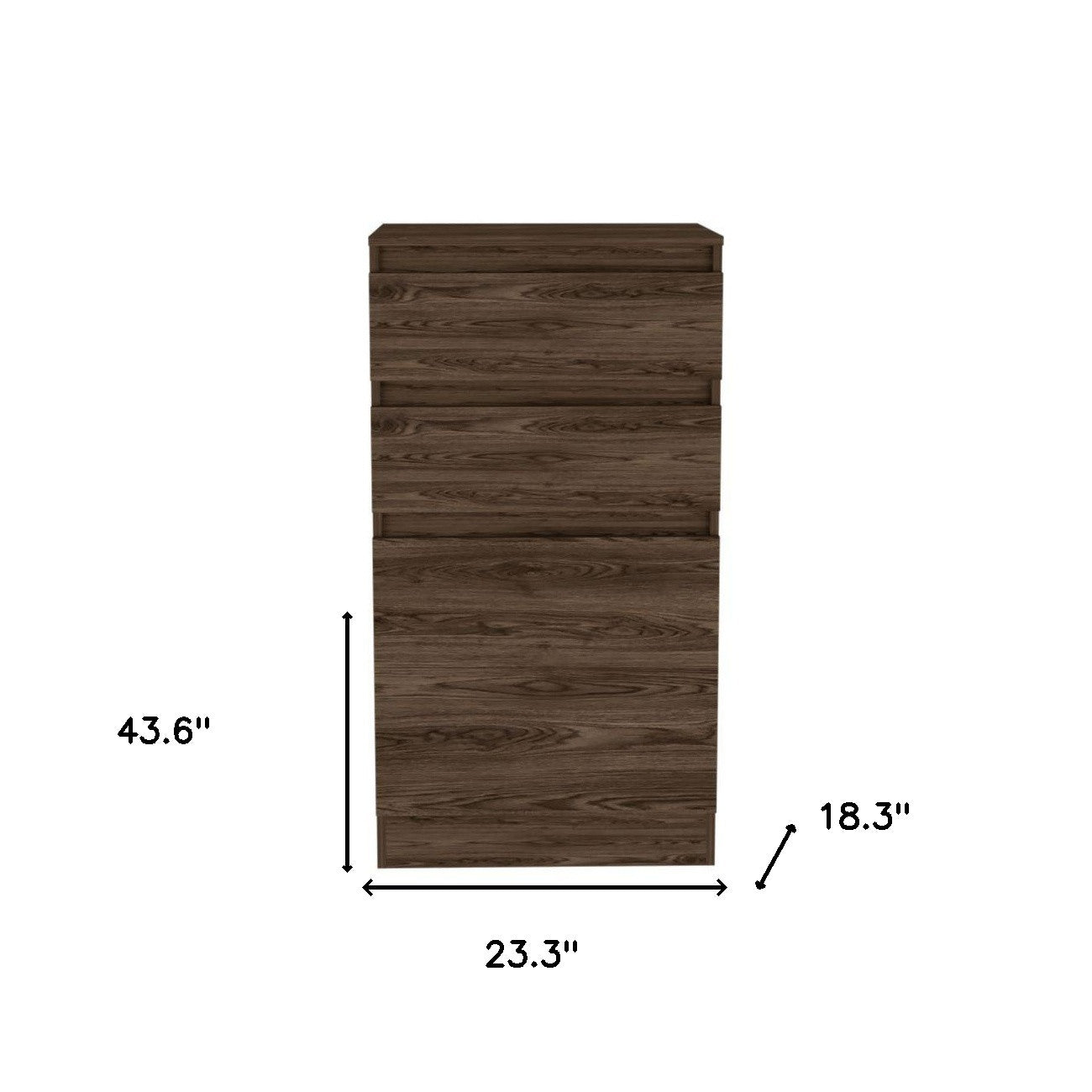 23" Dark Brown Two Drawer Standard Chest - Homeroots - Flyclothing LLC