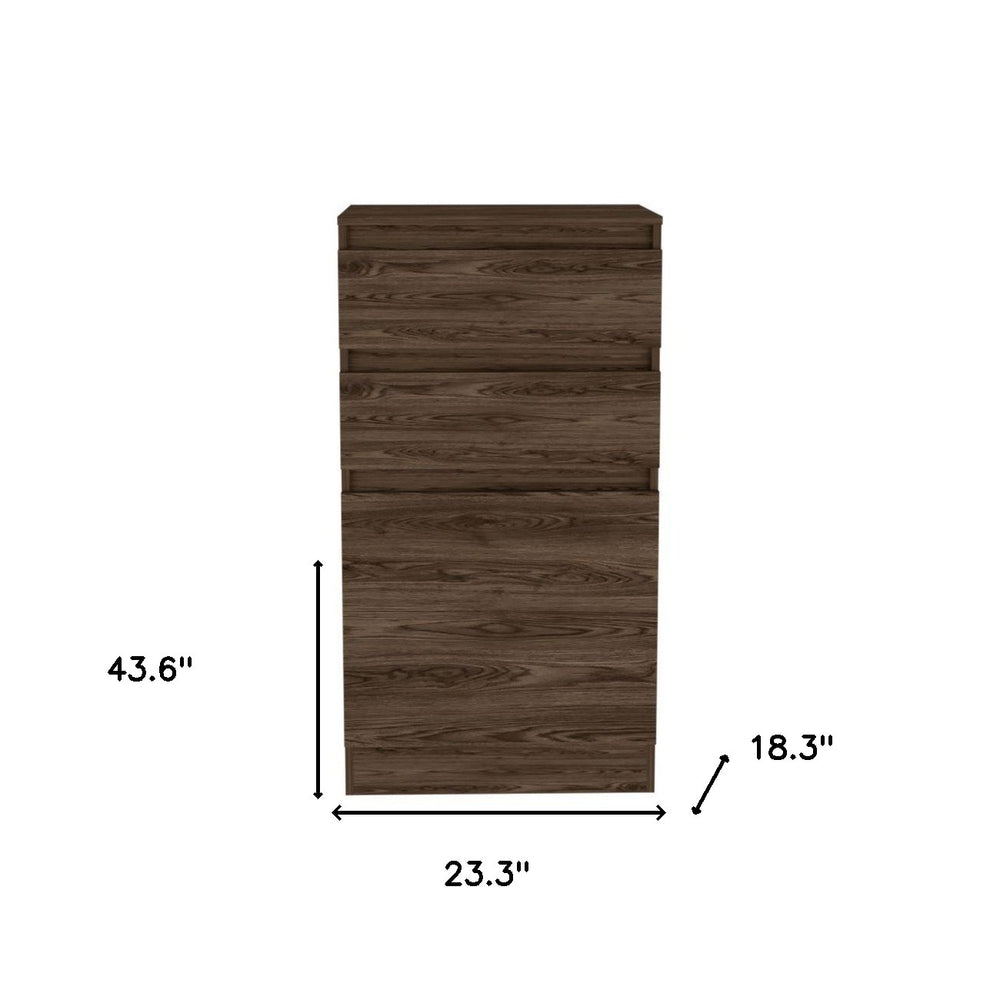 23" Dark Brown Two Drawer Standard Chest - Homeroots