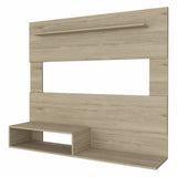 55" Light Pine Open Shelving Entertainment Center - Homeroots