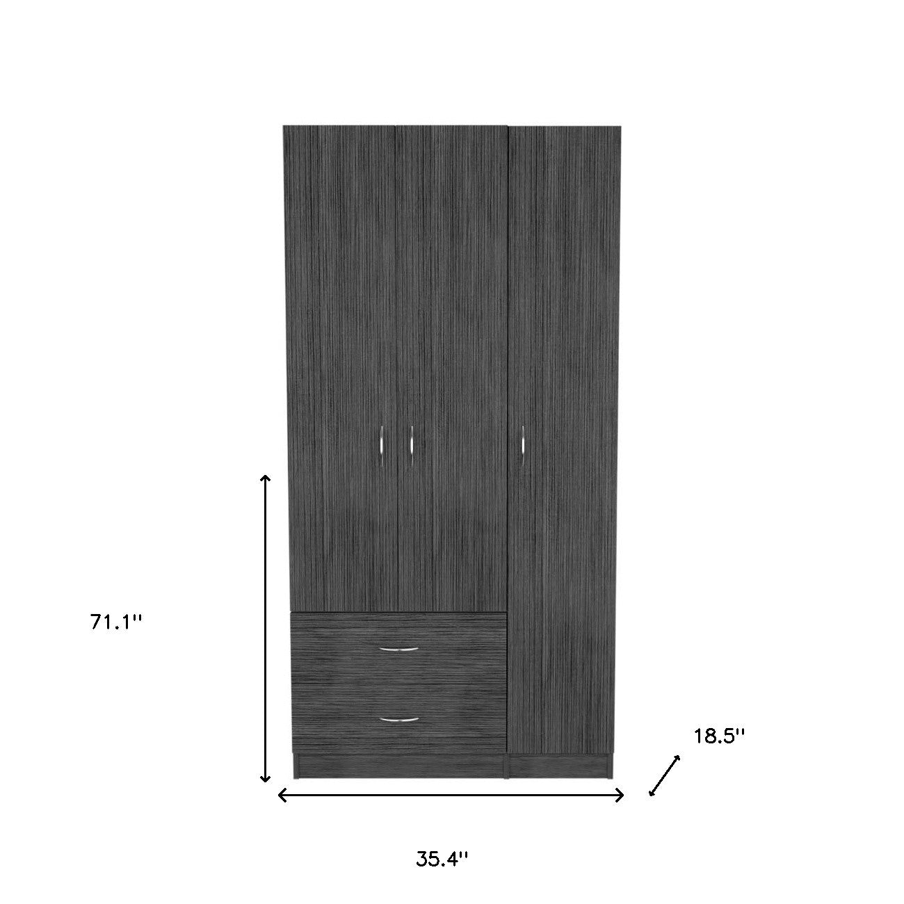 71" Gray Grainy Oak Manufactured Wood Two Drawer Combo Dresser - Homeroots - Flyclothing LLC