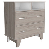 32" Light Grey Manufactured Wood Two Drawer Dresser - Homeroots