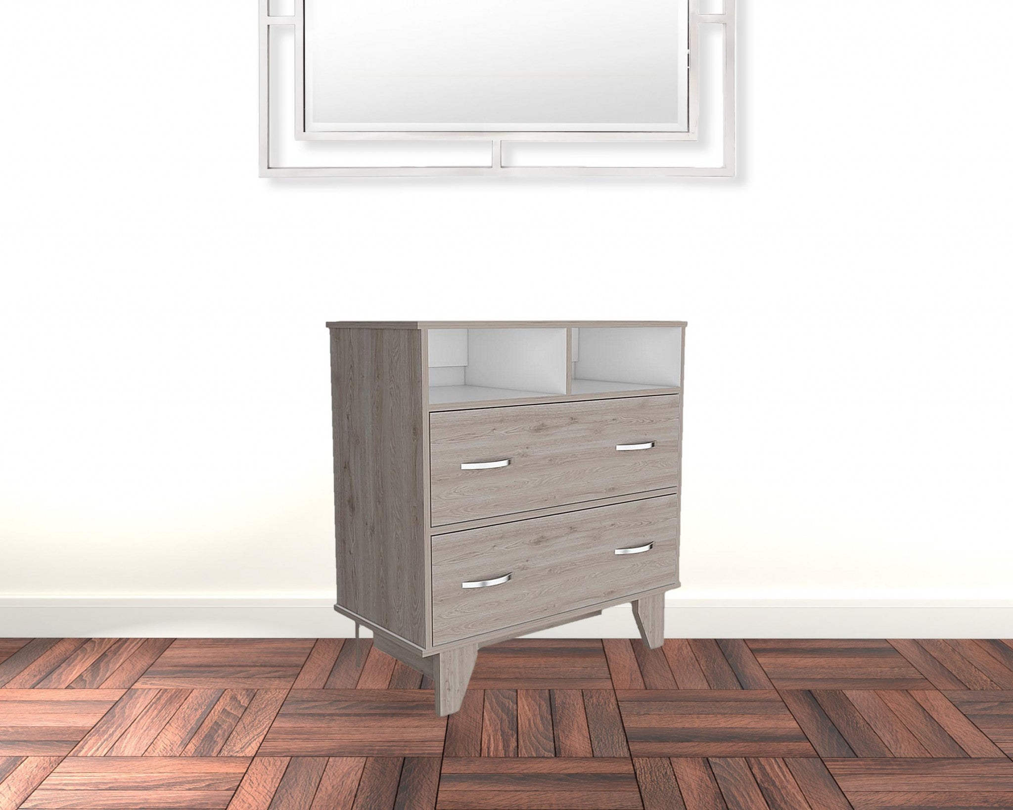 32" Light Grey Manufactured Wood Two Drawer Dresser - Homeroots - Flyclothing LLC