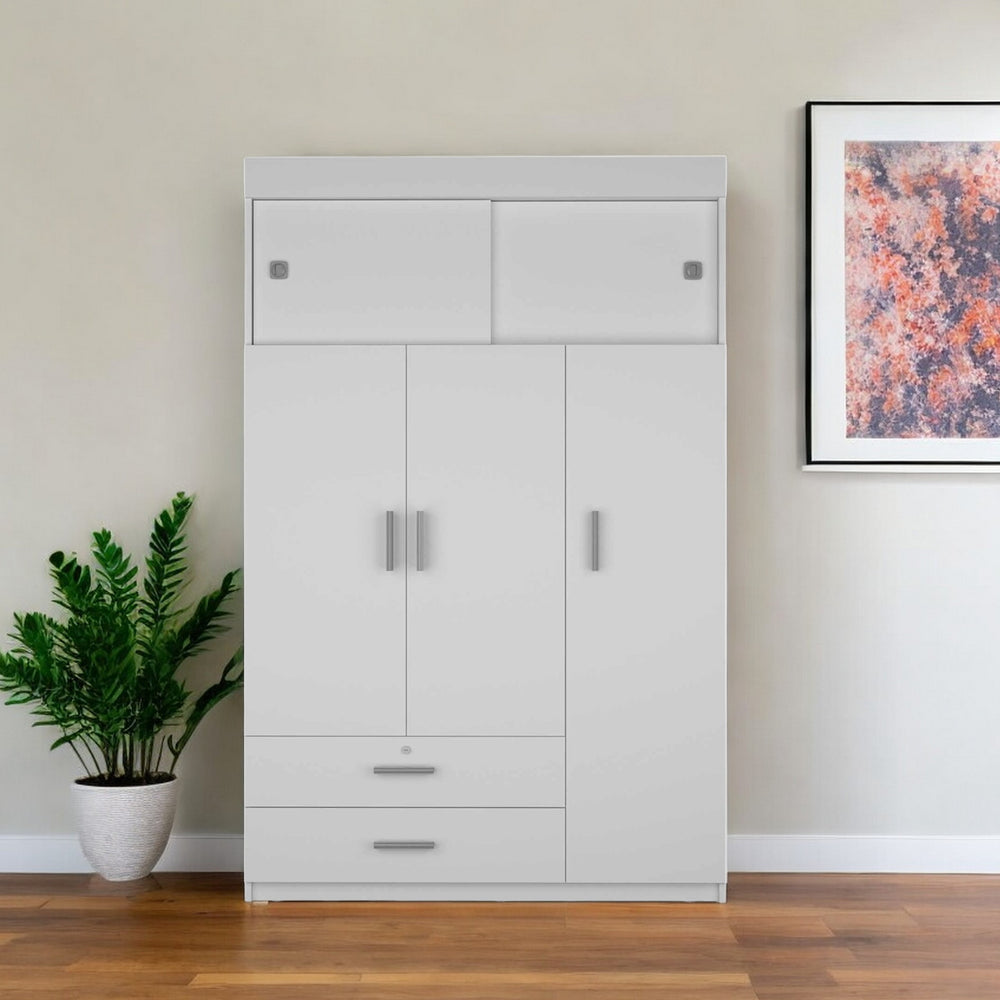 47" White Two Drawer Combo Dresser - Homeroots