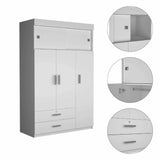 47" White Two Drawer Combo Dresser - Homeroots