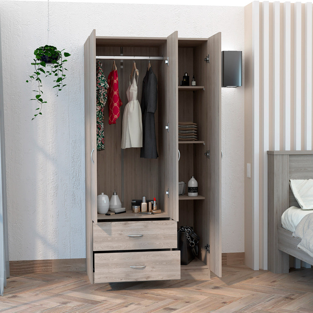 71" Light Gray Manufactured Wood Two Drawer Combo Dresser - Homeroots - Flyclothing LLC