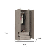 71" Light Gray Manufactured Wood Two Drawer Combo Dresser - Homeroots - Flyclothing LLC