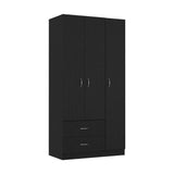 71" Black Manufactured Wood Two Drawer Combo Dresser - Homeroots - Flyclothing LLC