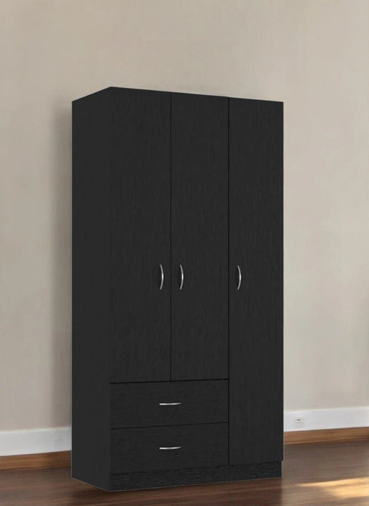 71" Black Manufactured Wood Two Drawer Combo Dresser - Homeroots