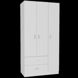 71" White Manufactured Wood Two Drawer Combo Dresser - Homeroots