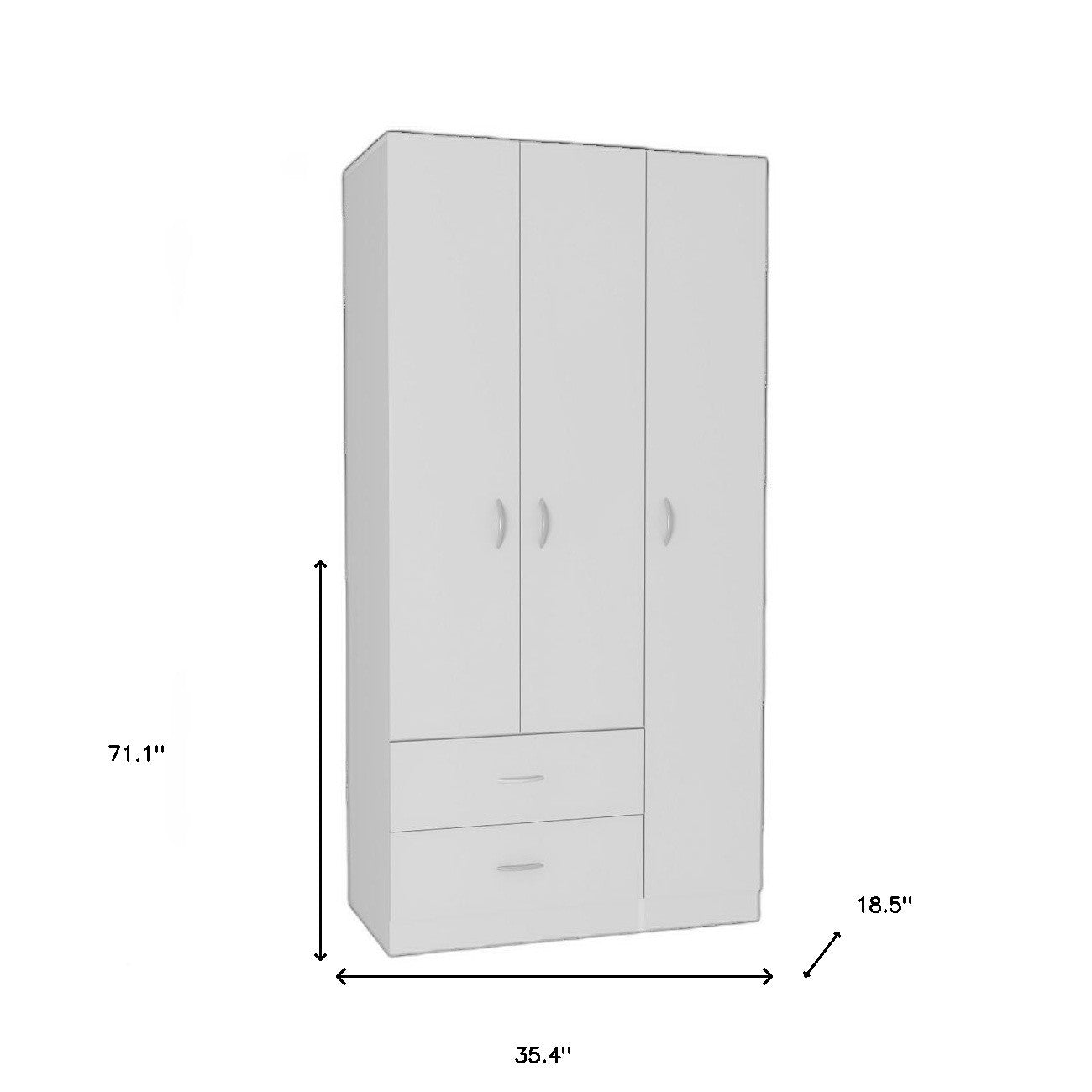 71" White Manufactured Wood Two Drawer Combo Dresser - Homeroots - Flyclothing LLC