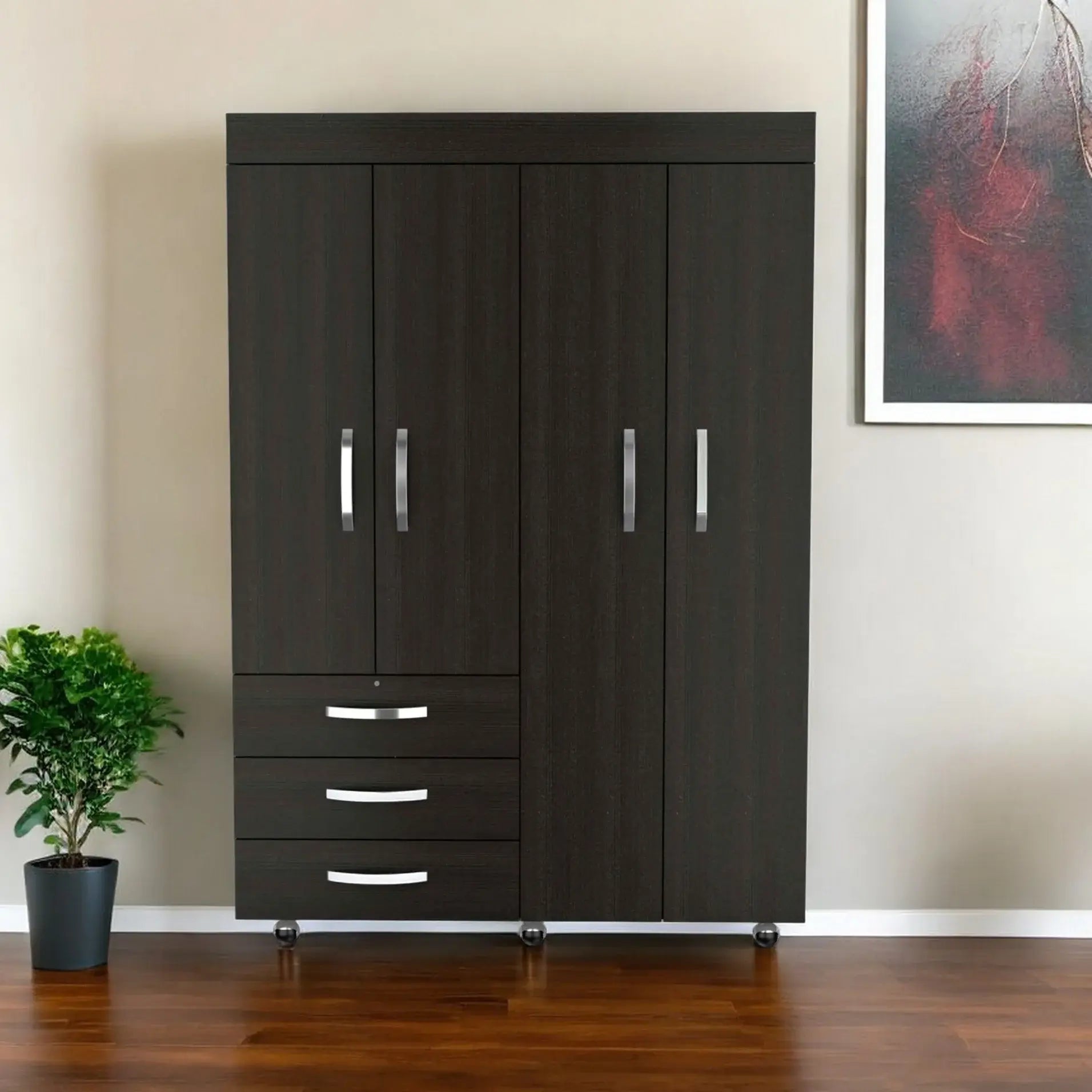 47" Black Three Drawer Combo Dresser - Homeroots - Flyclothing LLC