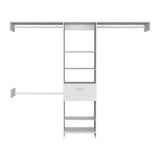 98" White Manufactured Wood Standard With Five Shelves And One Drawer - Homeroots
