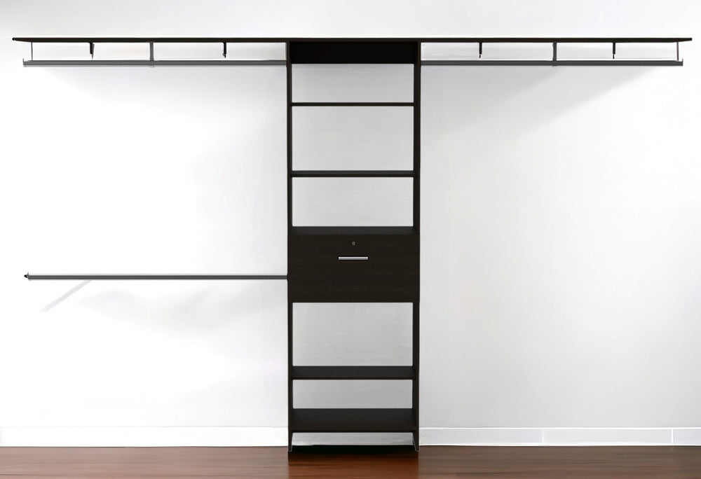 118" Black Manufactured Wood Organizer - Homeroots