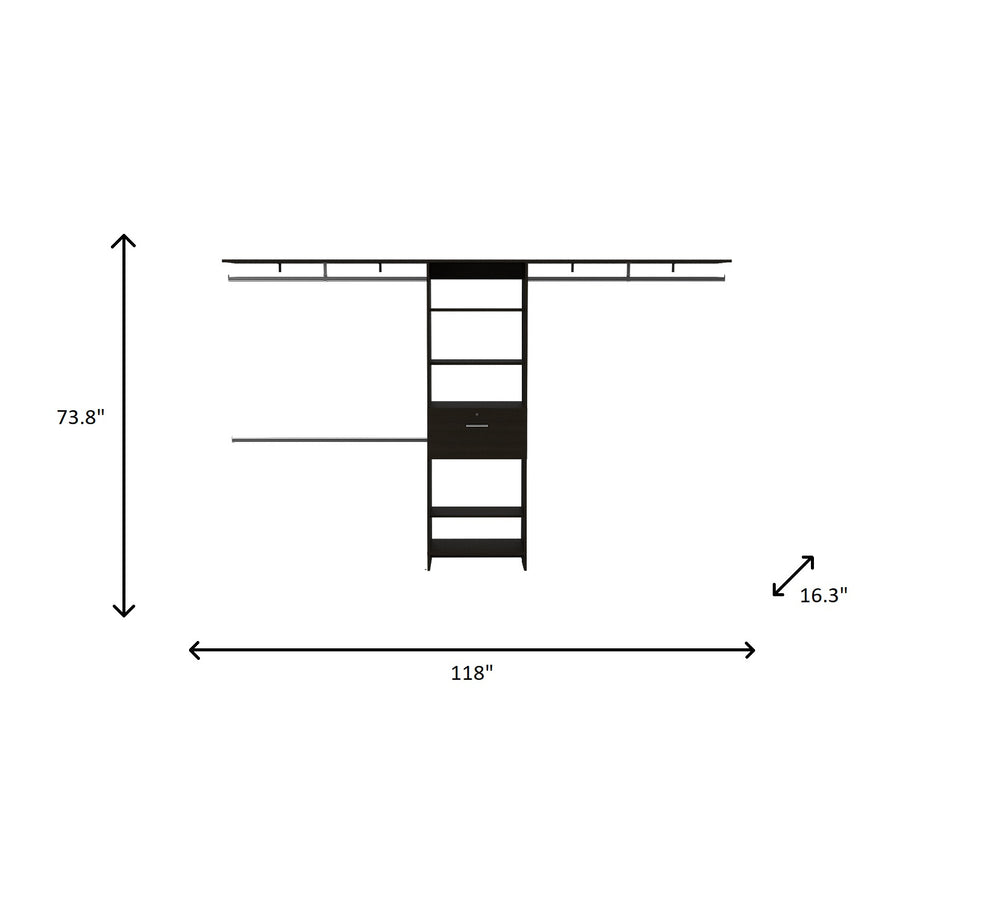118" Black Manufactured Wood Organizer - Homeroots - Flyclothing LLC