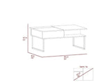 41" Gray And Onyx Metal Lift Top Coffee Table With Two Shelves - Homeroots - Flyclothing LLC