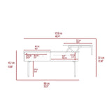 39" Espresso And Black Metal Lift Top Coffee Table With Drawer - Homeroots - Flyclothing LLC