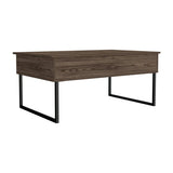 41" Dark Brown And Black Metal Lift Top Coffee Table - Homeroots