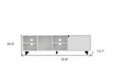 71" White Particle Board Open Shelving TV Stand - Homeroots
