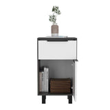 Stylish and Contemporary Smokey Oak and White Bedroom Nightstand - Homeroots - Flyclothing LLC