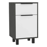 Stylish and Contemporary Smokey Oak and White Bedroom Nightstand - Homeroots - Flyclothing LLC
