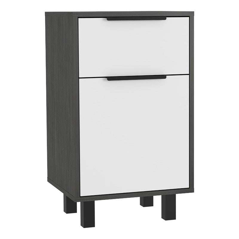 Stylish and Contemporary Smokey Oak and White Bedroom Nightstand - Homeroots - Flyclothing LLC