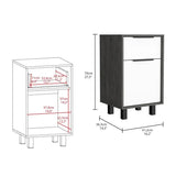 Stylish and Contemporary Smokey Oak and White Bedroom Nightstand - Homeroots - Flyclothing LLC