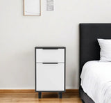 Stylish and Contemporary Smokey Oak and White Bedroom Nightstand - Homeroots - Flyclothing LLC