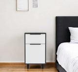 Stylish and Contemporary Smokey Oak and White Bedroom Nightstand - Homeroots - Flyclothing LLC
