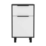 Stylish and Contemporary Smokey Oak and White Bedroom Nightstand - Homeroots - Flyclothing LLC