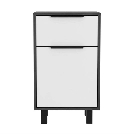 Stylish and Contemporary Smokey Oak and White Bedroom Nightstand - Homeroots - Flyclothing LLC