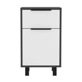 Stylish and Contemporary Smokey Oak and White Bedroom Nightstand - Homeroots - Flyclothing LLC