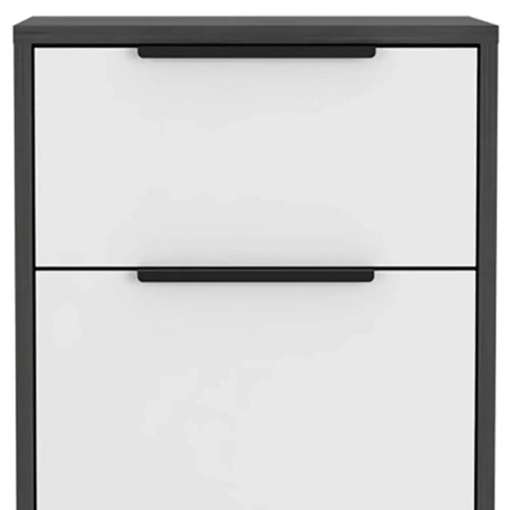 Stylish and Contemporary Smokey Oak and White Bedroom Nightstand - Homeroots - Flyclothing LLC