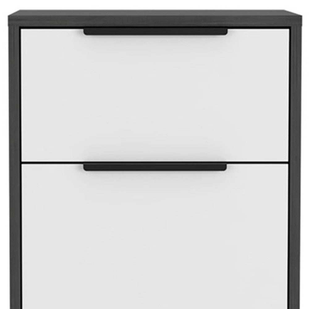 Stylish and Contemporary Smokey Oak and White Bedroom Nightstand - Homeroots - Flyclothing LLC