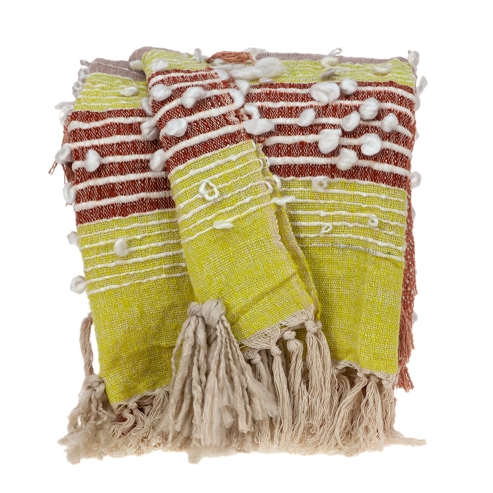 Burnt Orange Woven Wool Solid Color Reversable Throw - Homeroots