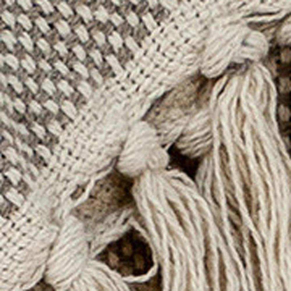 Beige Woven Wool Solid Color Reversable Throw - Homeroots - Flyclothing LLC