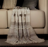 Beige Woven Wool Solid Color Reversable Throw - Homeroots - Flyclothing LLC