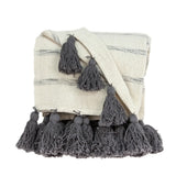 Off White Woven Cotton Solid Color Reversable Throw - Homeroots - Flyclothing LLC