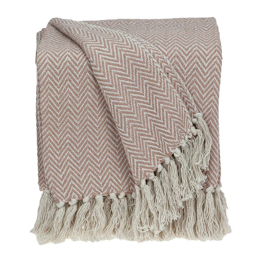 Pink Woven Cotton Solid Color Reversable Throw - Homeroots - Flyclothing LLC