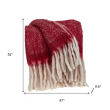 Red Woven Acrylic Solid Color Reversable Throw - Homeroots - Flyclothing LLC
