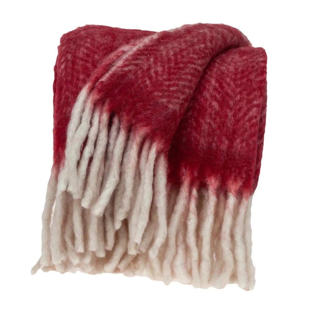 Red Woven Acrylic Solid Color Reversable Throw - Homeroots - Flyclothing LLC