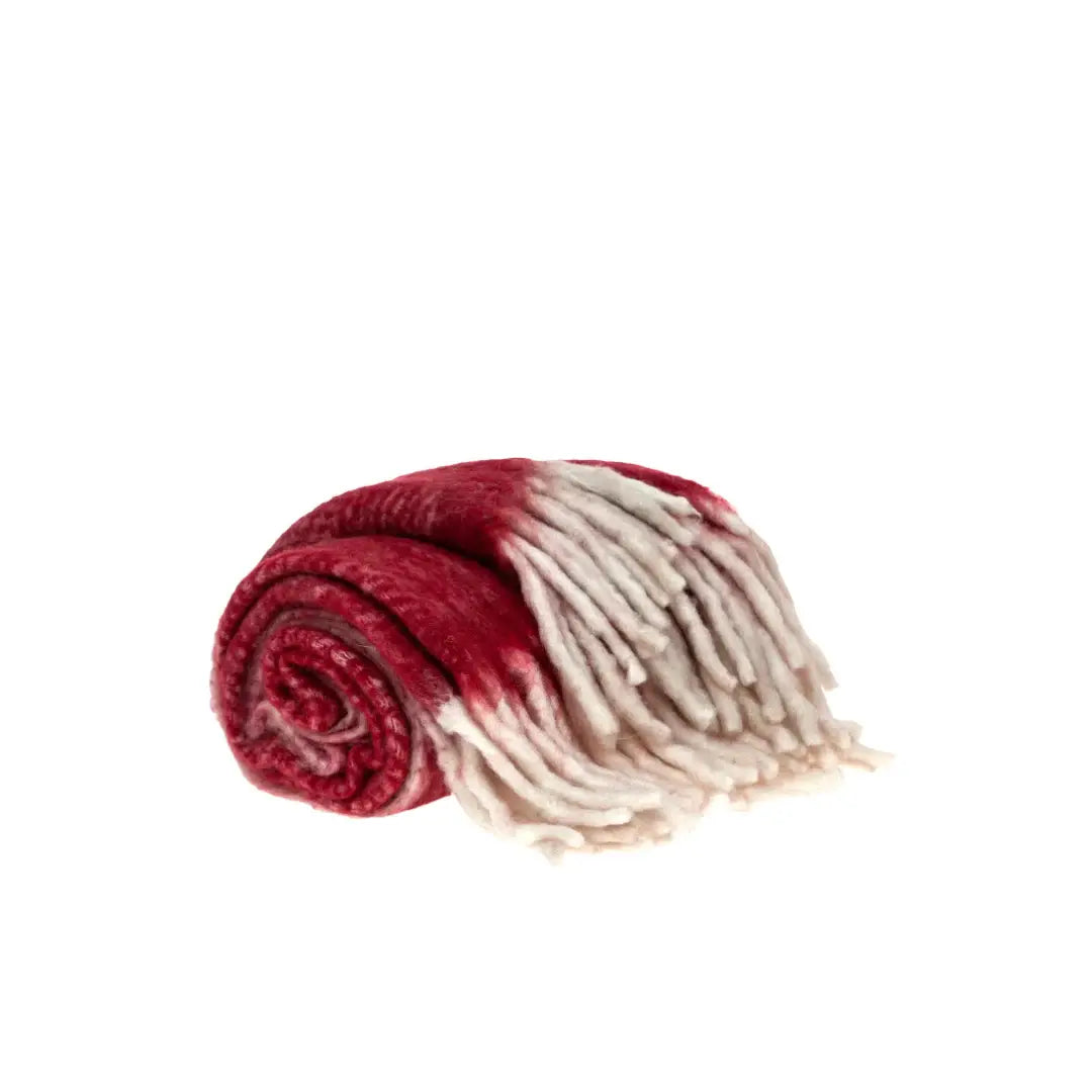 Red Woven Acrylic Solid Color Reversable Throw - Homeroots - Flyclothing LLC