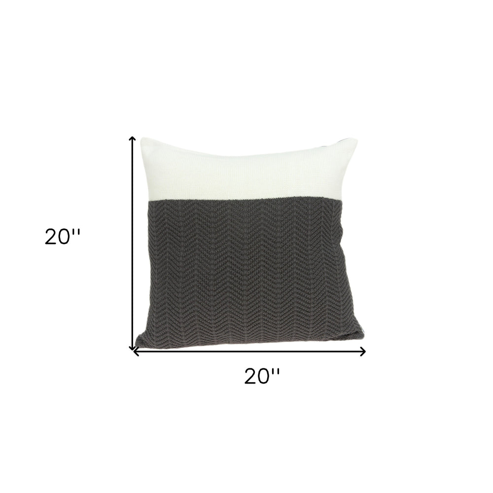 20" Gray Cotton Throw Pillow - Homeroots - Flyclothing LLC