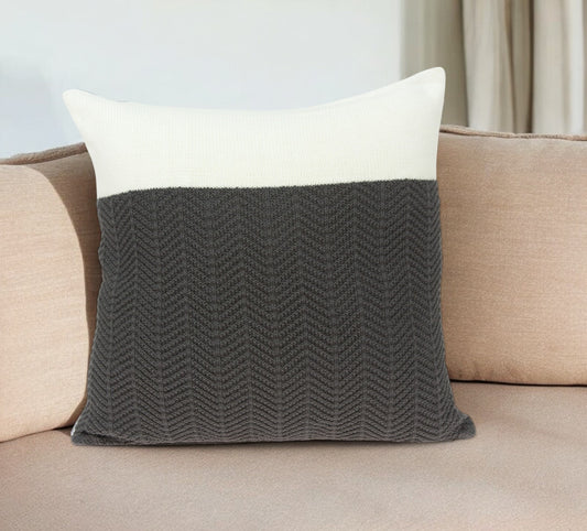 20" Gray Cotton Throw Pillow - Homeroots
