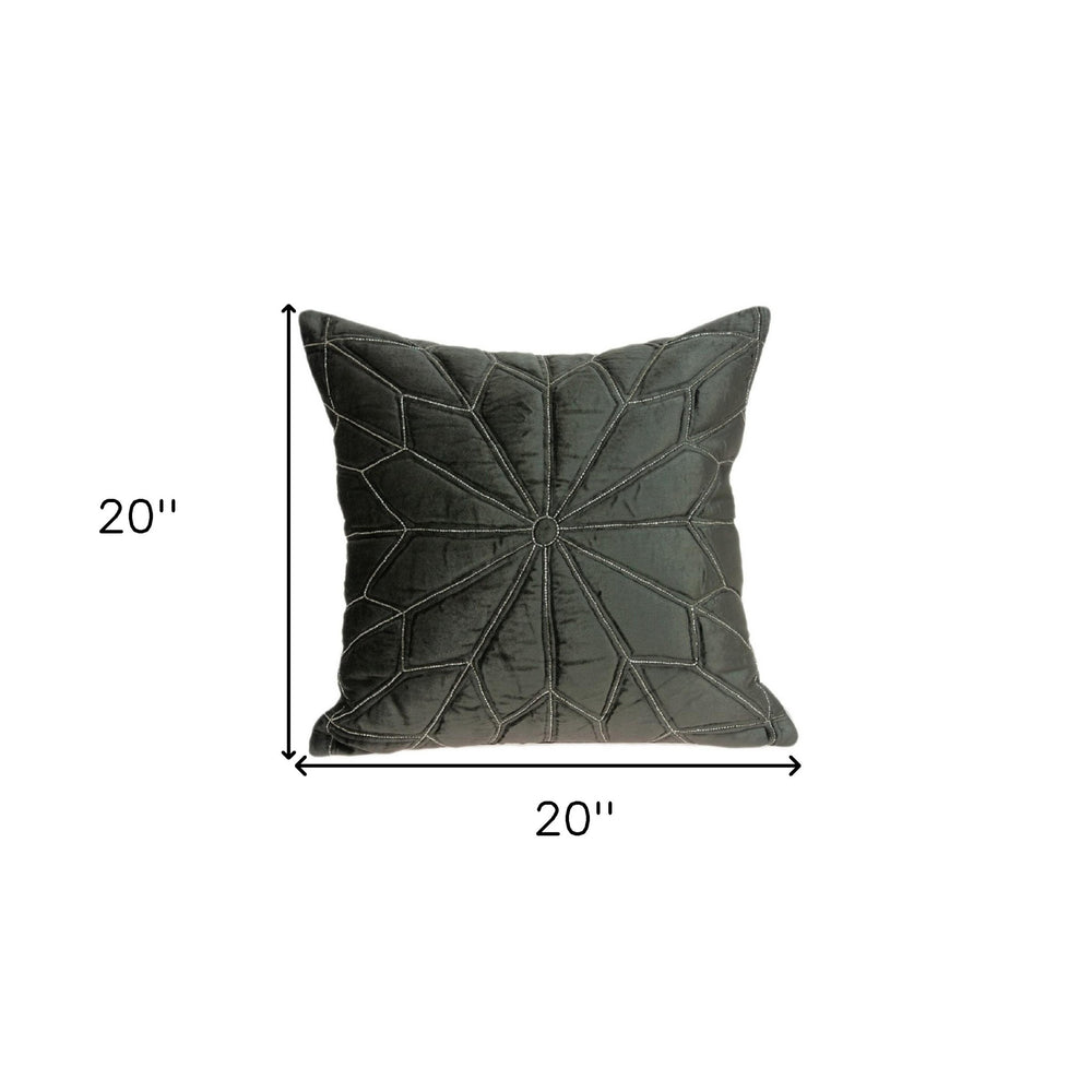 20" Gray Cotton Blend Throw Pillow - Homeroots - Flyclothing LLC