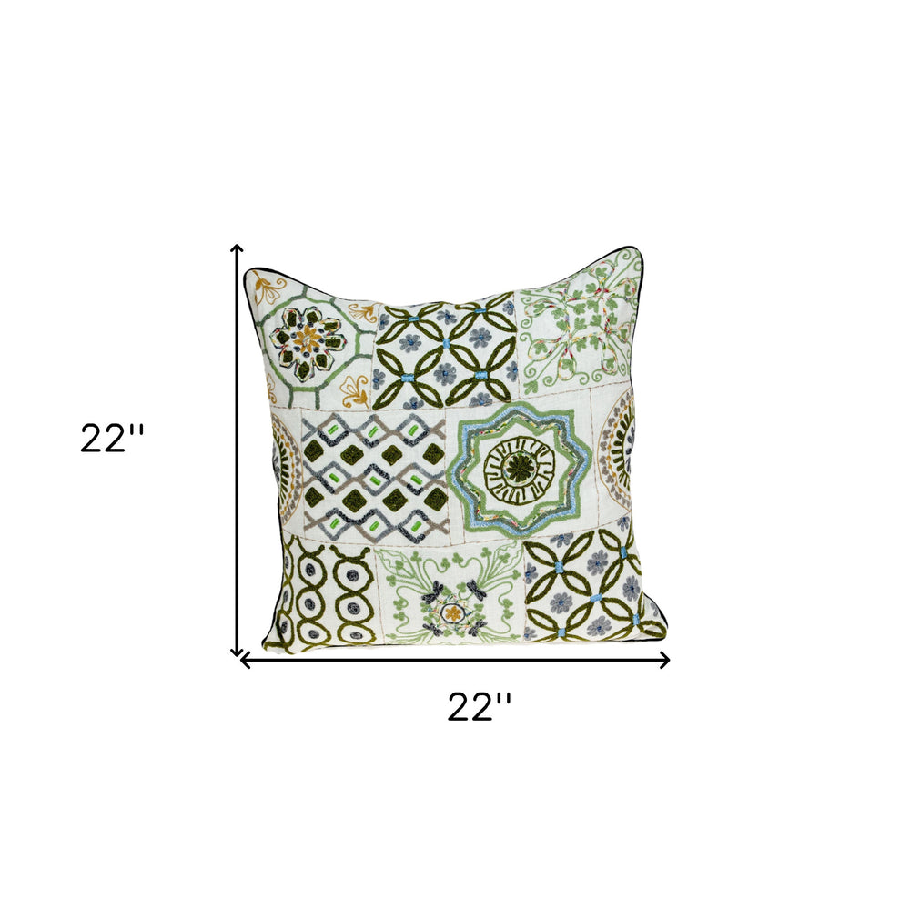 22" Off White Cotton Throw Pillow - Homeroots - Flyclothing LLC