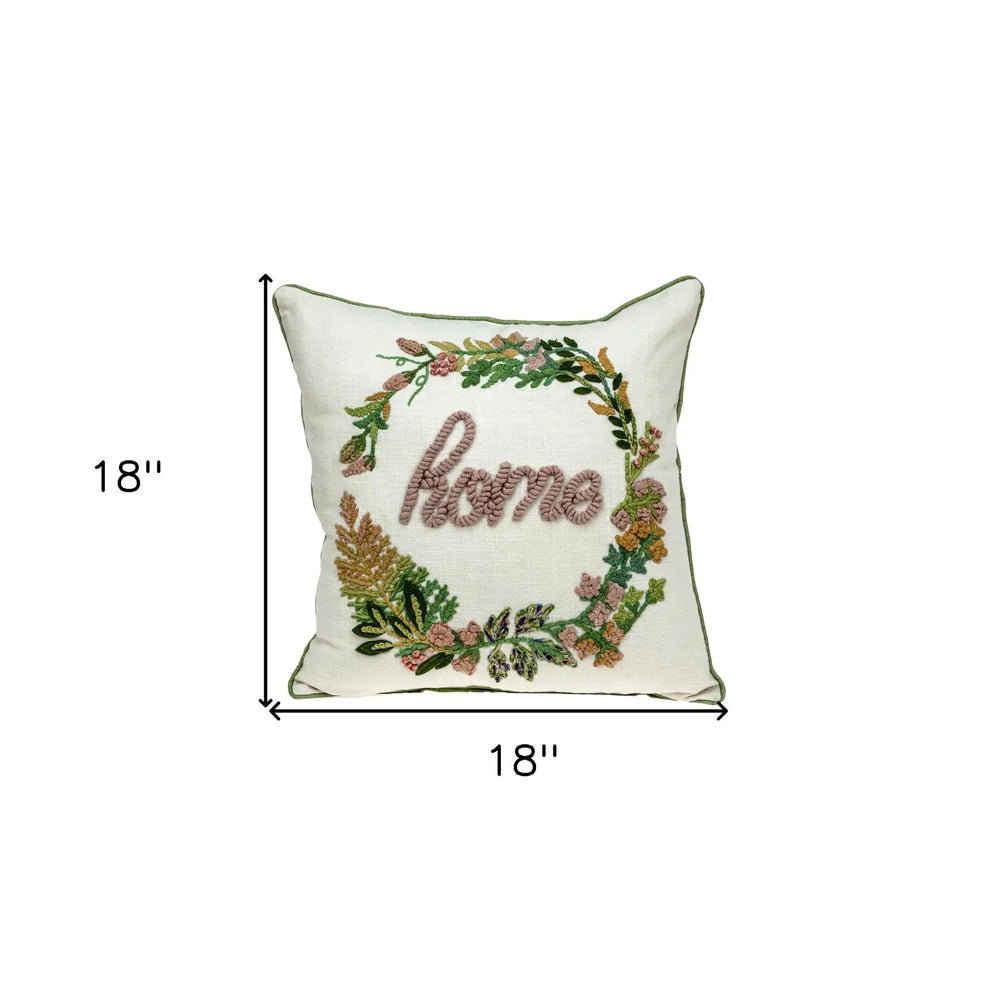 18" Beige Cotton Throw Pillow - Homeroots - Flyclothing LLC
